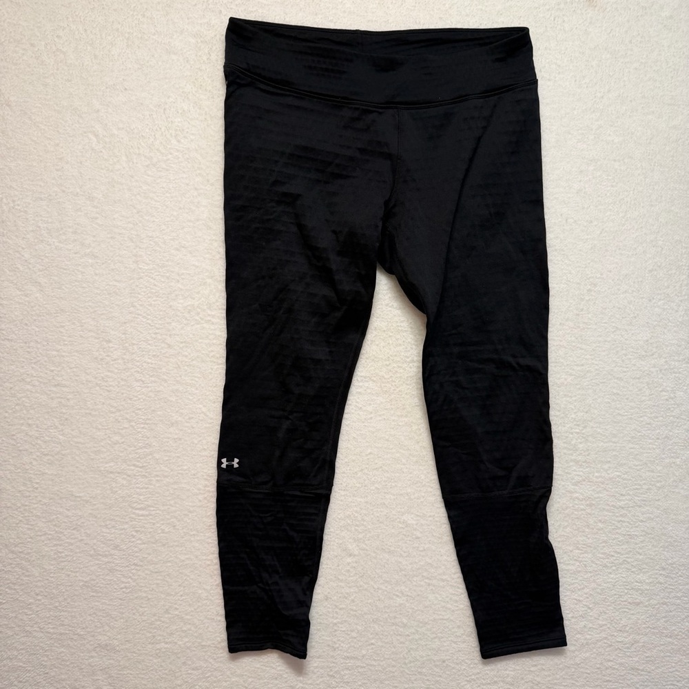 UNDER ARMOUR Women's leggings Cold Gear Base 4.0 Black Fitted Size large 1280946